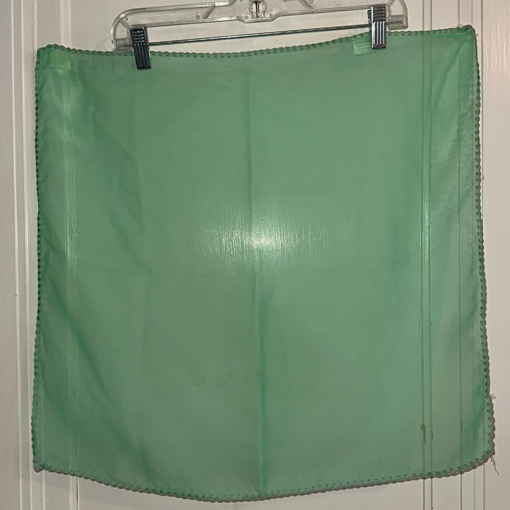 Vintage Berkshire Handkerchief Co mint green semi sheer polyester chiffon scarf